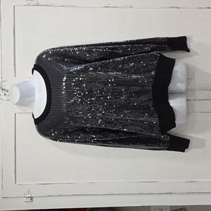 SIANI MILANO BLACK SWEATER WITH SEQUINS.   #6462